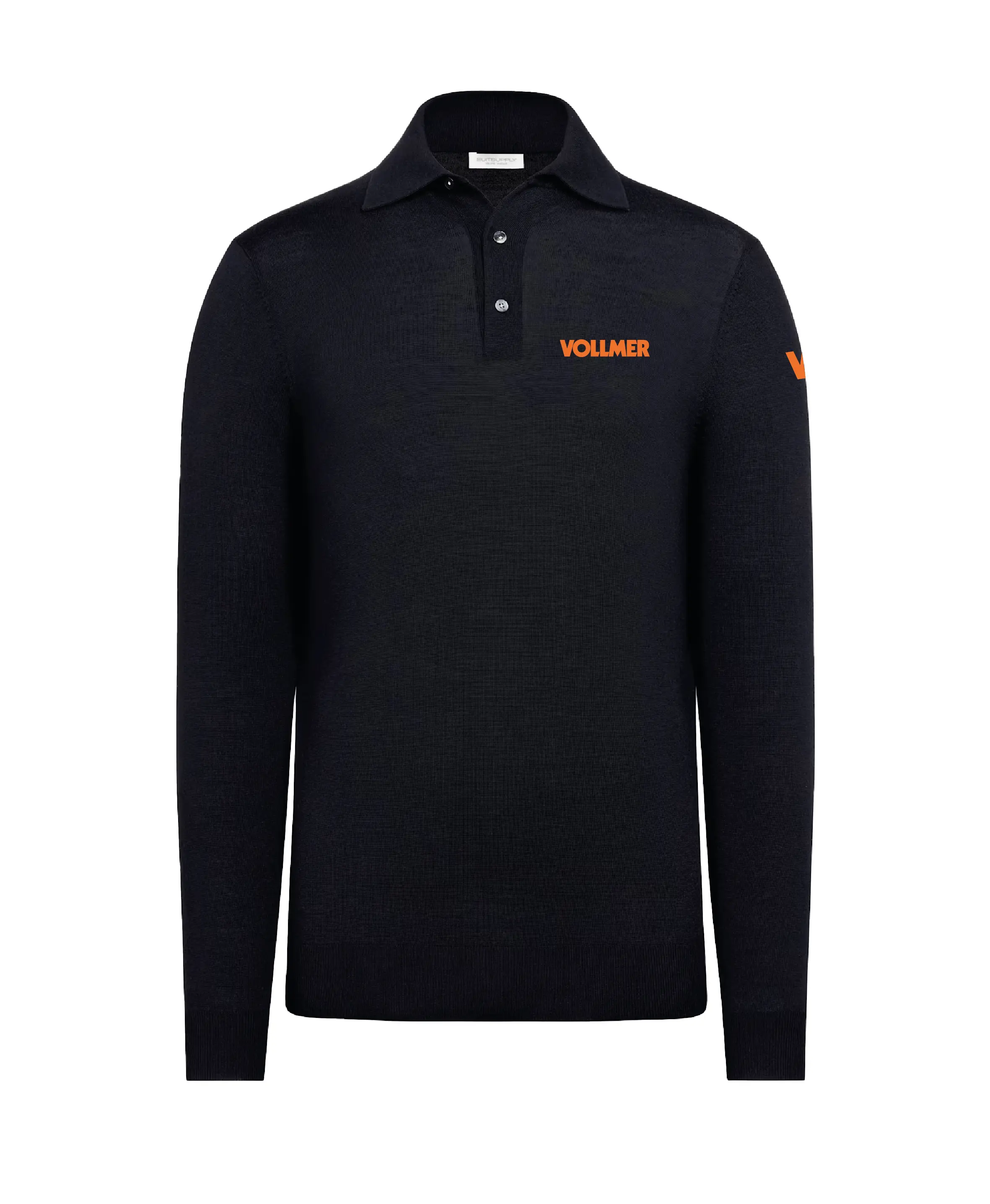 Langarm Poloshirt Bestickung Vollmer