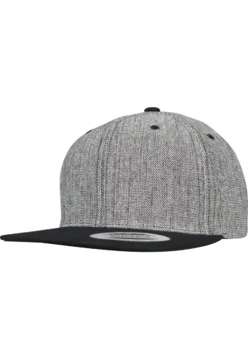 [FLEX-6089MS-01271-0050-black melange/black-one size] Melange Solid Snapback