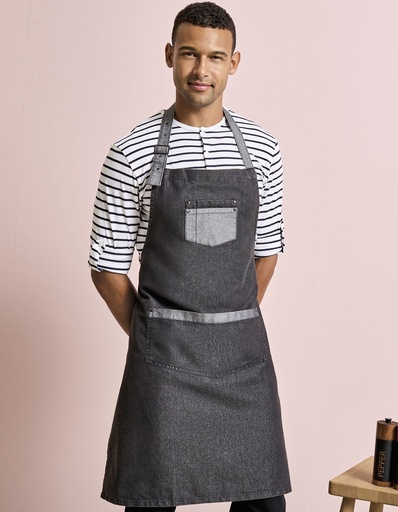 Premier Workwear Domain Contrast Denim Bib Apron PW127